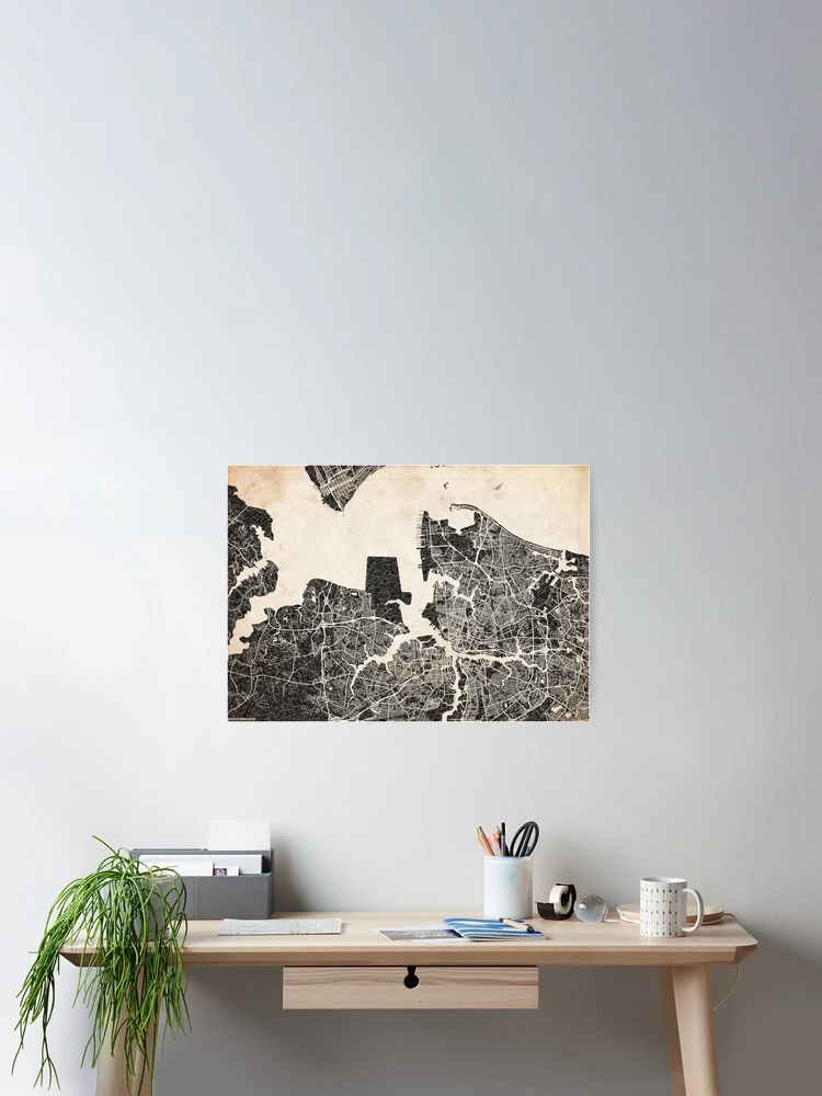 Thumbnail 2 von 3, Poster, Portsmouth map Virginia Ink lines designt und verkauft von InkMaps.