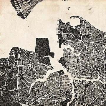 Vorschaubild zum Design Portsmouth map Virginia Ink lines von InkMaps