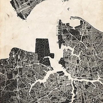 Vorschaubild zum Design Portsmouth map Virginia Ink lines 2 von InkMaps