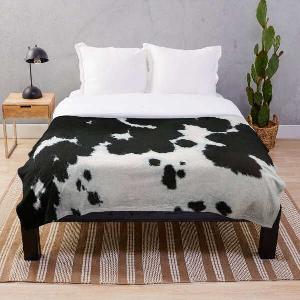 Spotted Cow Skin Throw Blankets | Redbubble