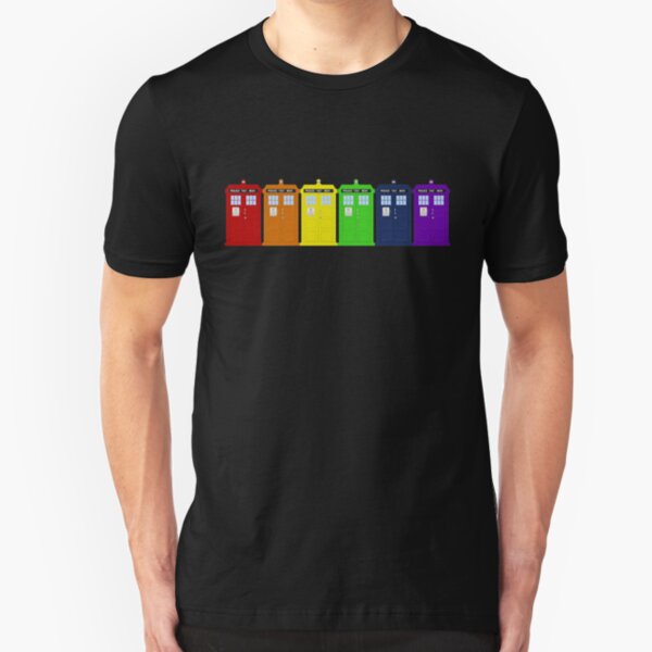 Rainbow Tardis' Slim Fit T-Shirt