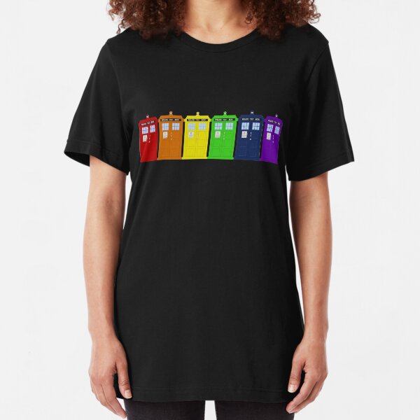 Rainbow Tardis' Slim Fit T-Shirt