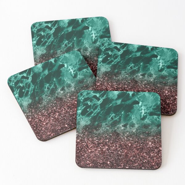 Item preview, Dark Teal Green Marble and Dark Rose sparkle, love it designed and sold by Orianah.