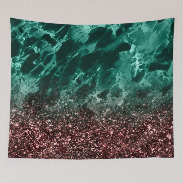 Item preview, Dark Teal Green Marble and Dark Rose sparkle, love it designed and sold by Orianah.