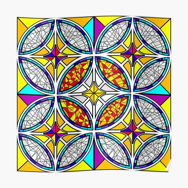 Stained Glass Poster For Sale By Ronnarit Redbubble 4450