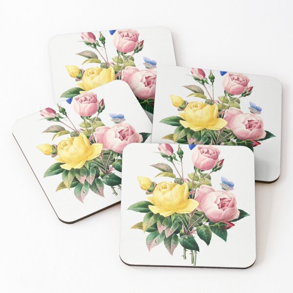 Item preview, Yellow rose and cabbage rose by Pierre-Joseph Redouté (1759–1840) designed and sold by FindYouByZ.