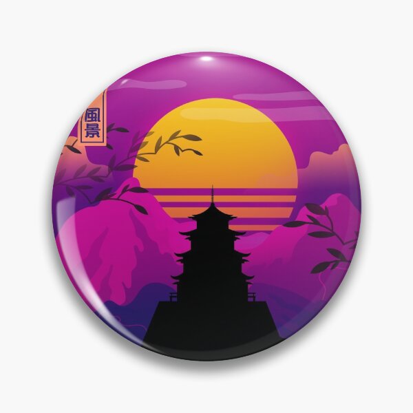 Item preview, Japanese shrine retrowave designed and sold by Meowanime99.
