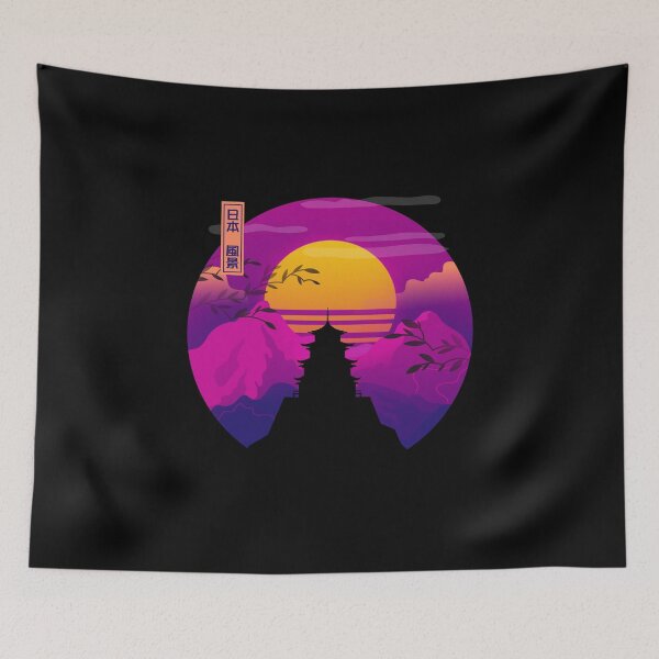 Item preview, Japanese shrine retrowave designed and sold by Meowanime99.