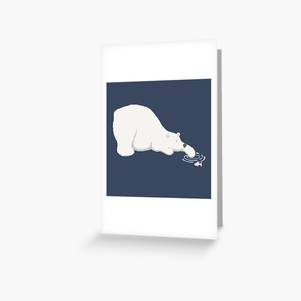 Polar Bear Goes Fishing Greeting Card