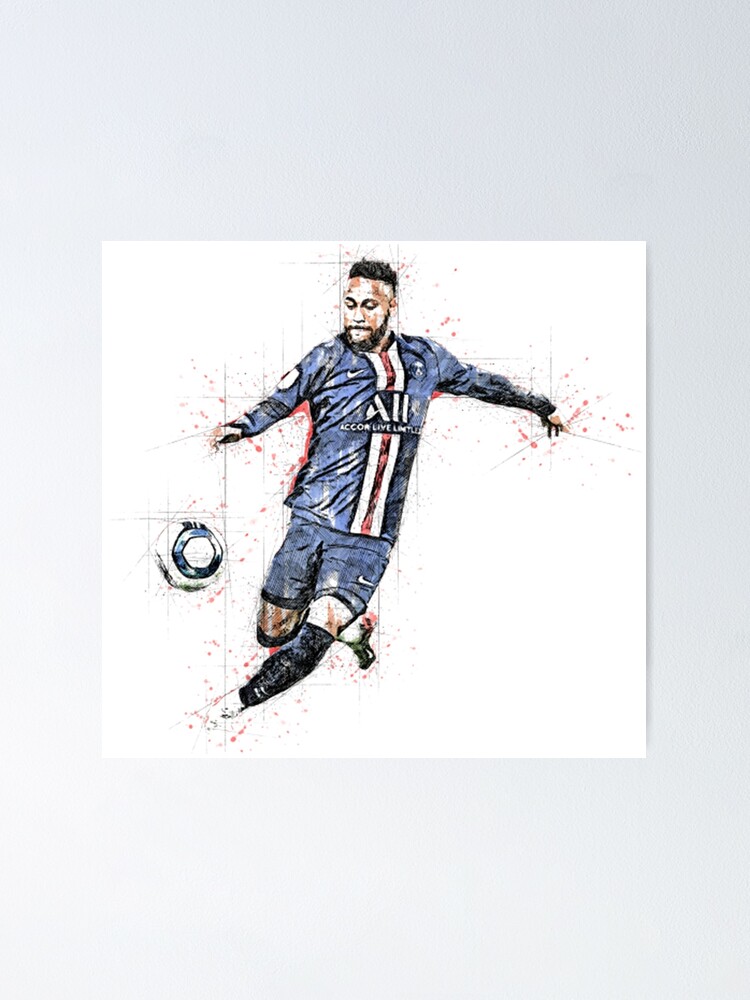Neymar PSG Poster Football Wall Art Soccer Decor 