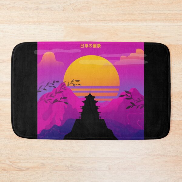 Item preview, Retrowave del santuario japonés designed and sold by Meowanime99.