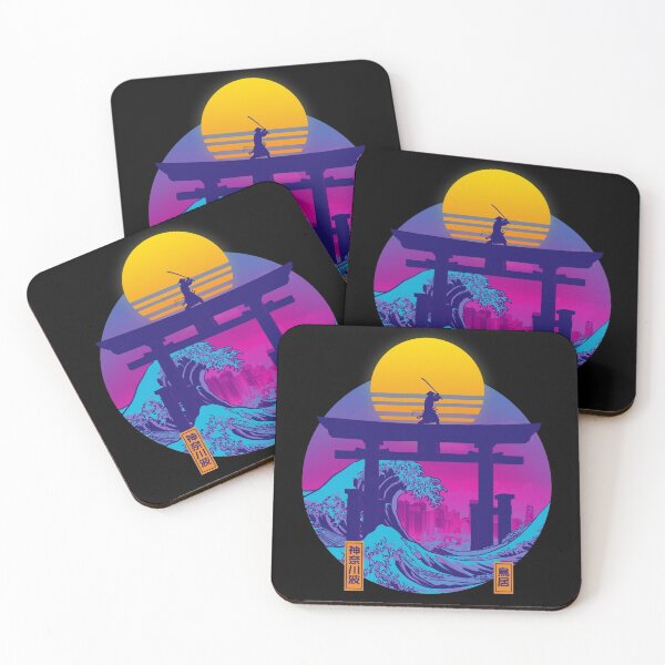Item preview, kanagawa wave in torri gate retrowave designed and sold by Meowanime99.