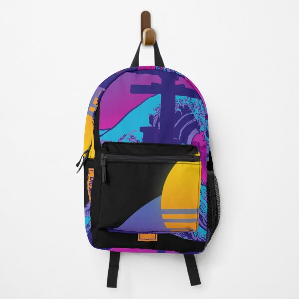 Item preview, kanagawa wave in torri gate retrowave designed and sold by Meowanime99.