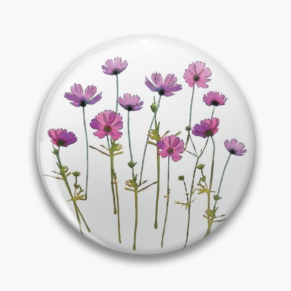Artikelvorschau, Rosa Kosmos Blumen Aquarell entworfen und verkauft von Pavnud.