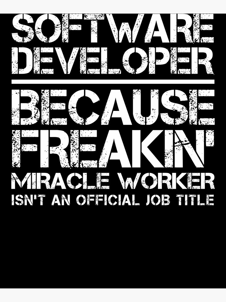 Disover Software Developer Miracle Worker Premium Matte Vertical Poster