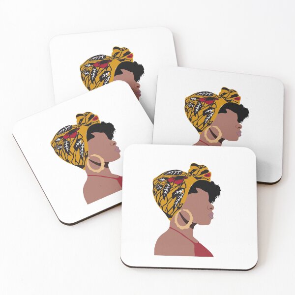 Item preview, Beautiful black lady wearing head wrap designed and sold by GirlofRandom.