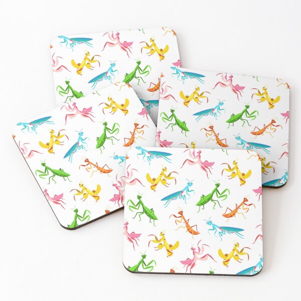 Item preview, A Simple Assortment of Praying Mantises - White designed and sold by TigaTiga.