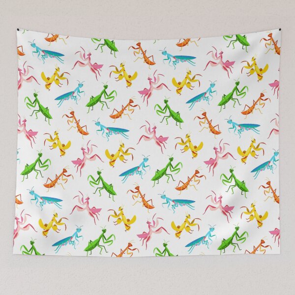 Item preview, A Simple Assortment of Praying Mantises - White designed and sold by TigaTiga.