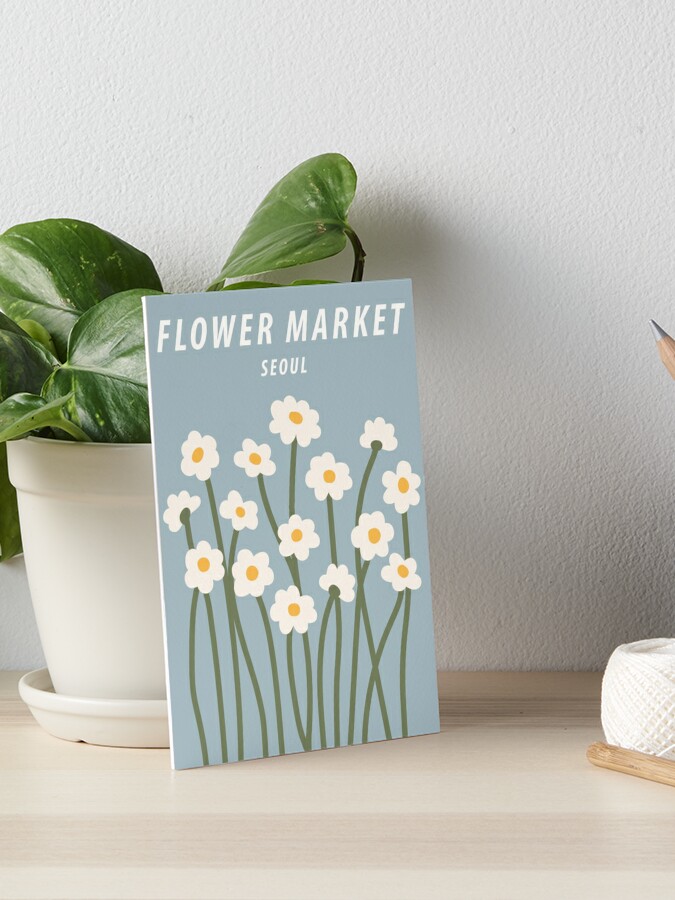 Flower market print, Seoul, Chamomile, Daisy art print, Cute blue flowers, Posters  aesthetic, Cottagecore Art Board Print for Sale by KristinityArt