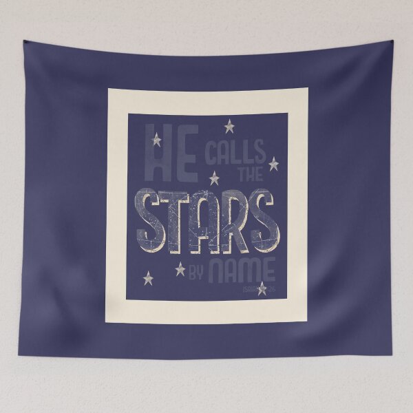 Item preview, He Calls the Stars by Name - Dark Blue designed and sold by Christine Philbrick.