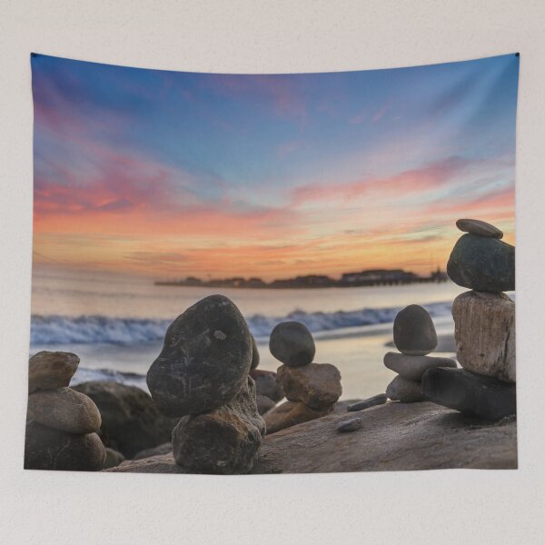 Item preview, Santa Barbara Beach Stacked Rocks CA  designed and sold by Piper-Deals.
