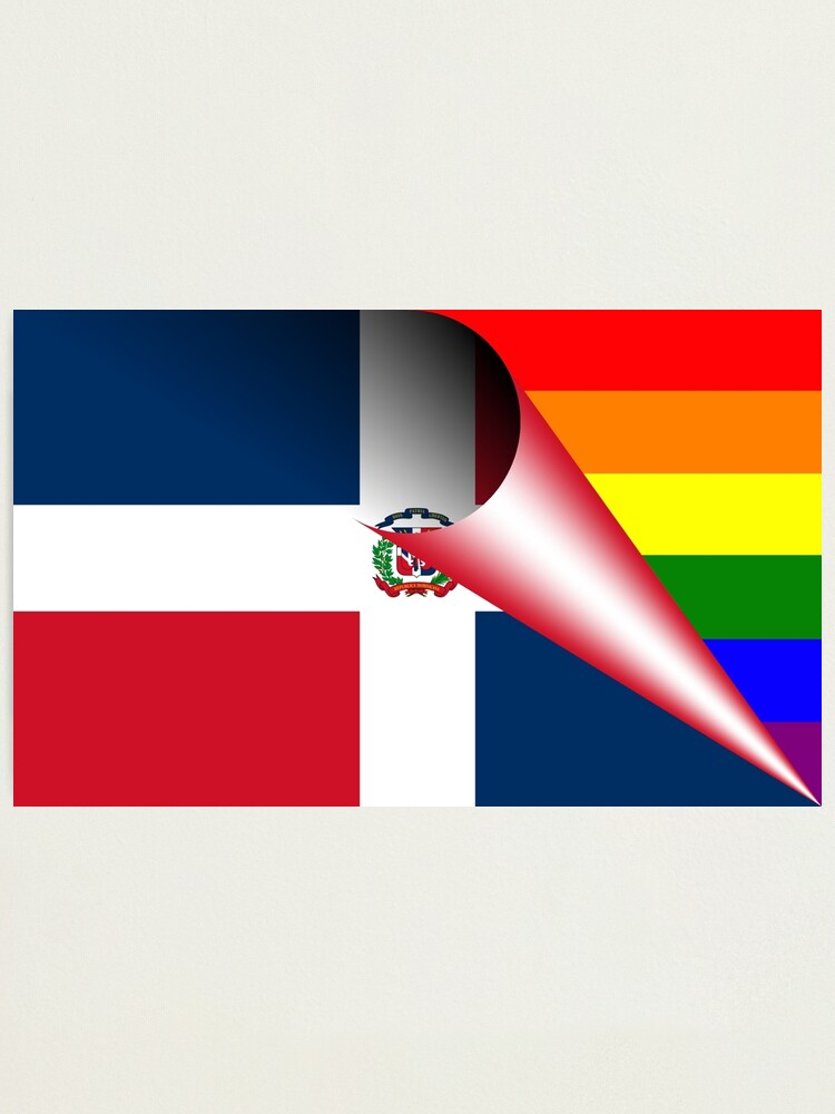 Dominikanische Republik Flagge Gay Pride Regenbogen Flagge Fotodruck Von Bigbadbear Redbubble