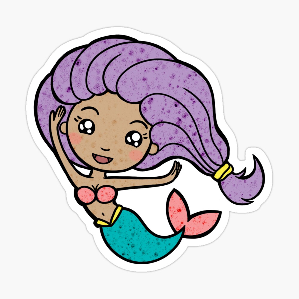 Mermaid - Purple Hair Sticker