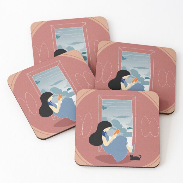 Item preview, Woman Reading a Book Vector with Warm Color  designed and sold by cloudyymoodyy.