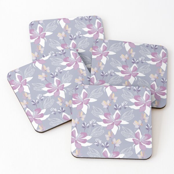 Aperçu de l'œuvre violet clair, motif de fleurs blanches créée et vendue par Arne Smet.