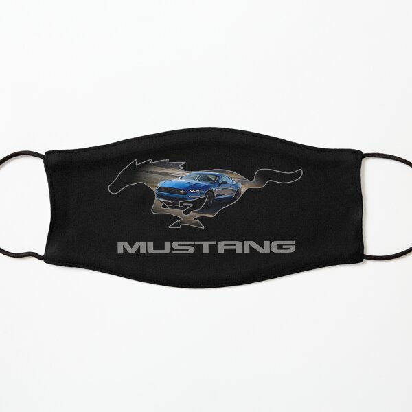 Conception de l'emblème du logo Ford Mustang GT (bleu sur noir) Masque enfant
