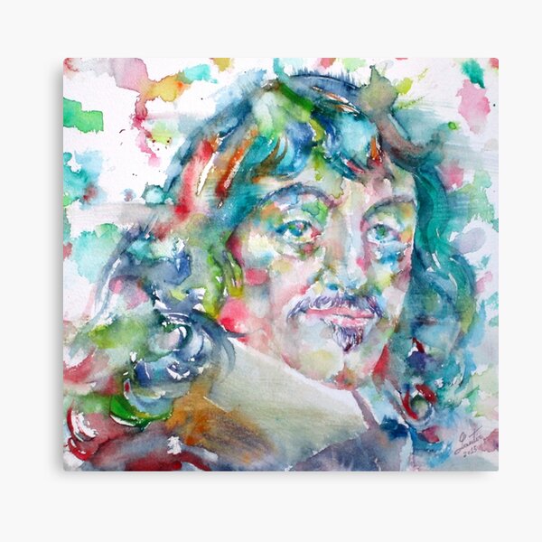DESCARTES -watercolor portrait .1 Canvas Print