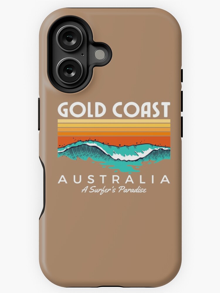 Aperçu 1 sur 4. Coque iPhone avec l'œuvre Gold Coast Australie Un paradis pour les surfeurs créée et vendue par cafeteeria.