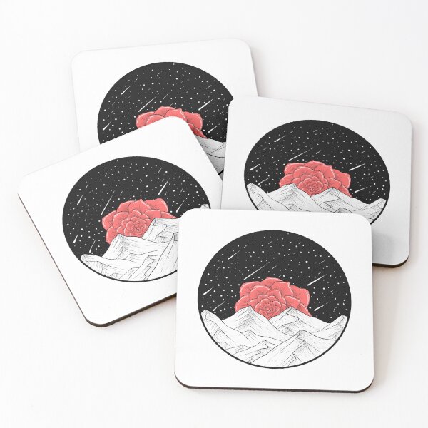 Item preview, Mountain illustration design with flowers and space background designed and sold by Aziramada.