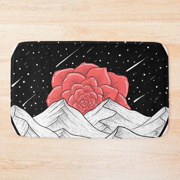 Item preview, Mountain illustration design with flowers and space background designed and sold by Aziramada.
