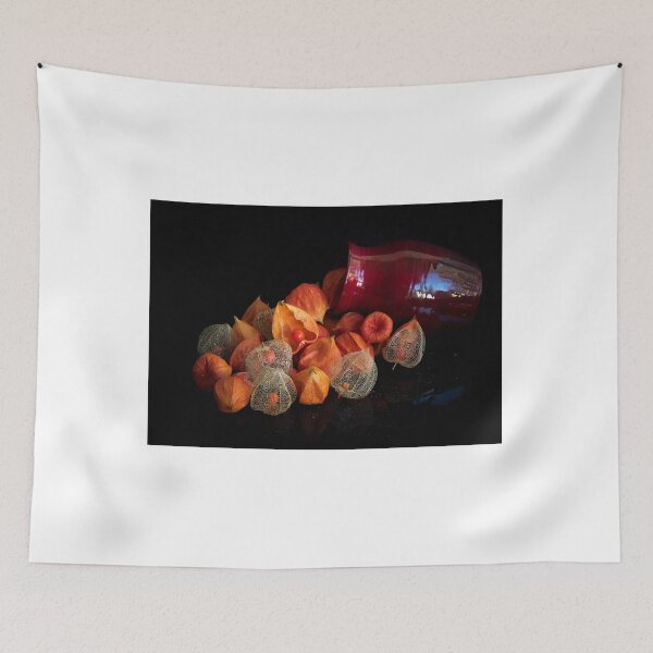 Item preview, A still life with a red jug and red physalis  designed and sold by Anita van Gendt.