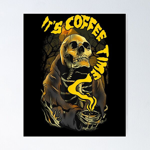 Artikel-Vorschau von Es ist Kaffeezeit Halloween Skelett Kaffeetrinken, designt und verkauft von tolivia.