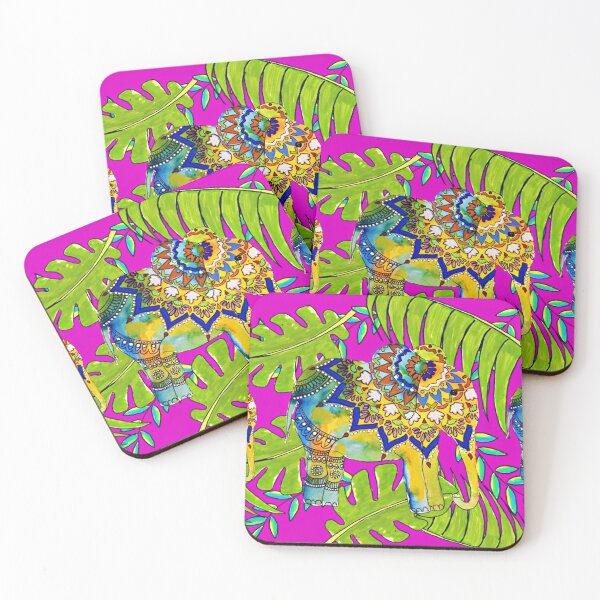 Item preview, Elephant in the jungle, pink designed and sold by Design-Arte.