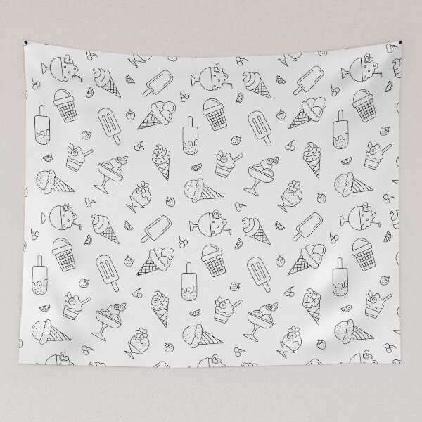 Item preview, Ice cream cone seamless pattern on White background, Ice Cream Pattern designed and sold by graphic-genie.