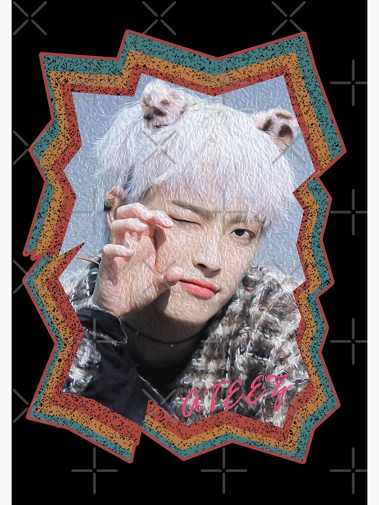 "Kim Hongjoong ATEEZ Hongjoong Korean Kpop Retro Color Oil Paint Design