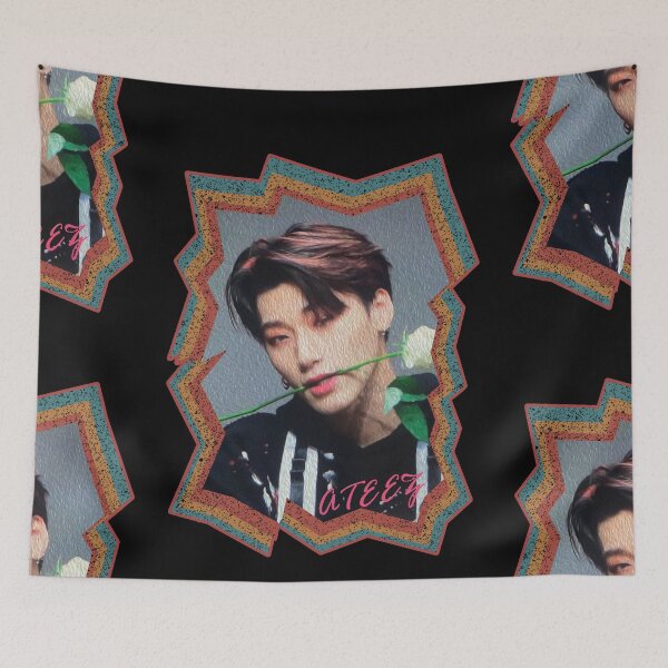 Item preview, Choi San ATEEZ San Korean Kpop Retro Color Oil Paint Design designed and sold by Piosenka Art.