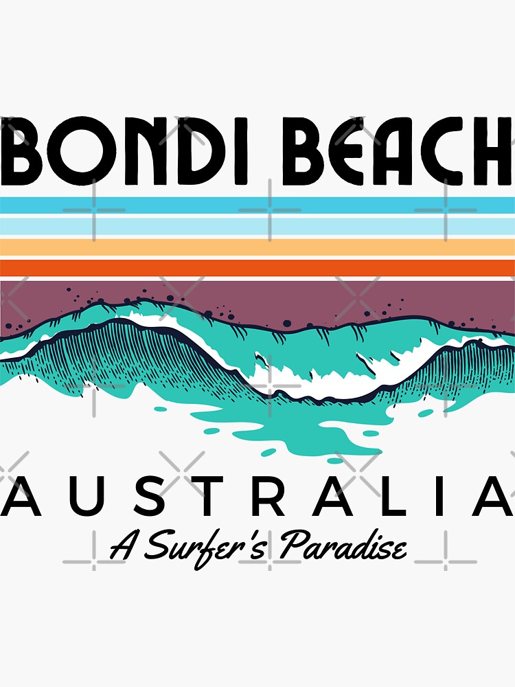 Thumbnail 3 of 3, Sticker, Bondi Beach Australia A Surfer's Paradise designed and sold by cafeteeria.