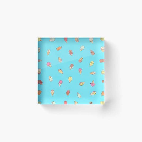 Item preview, Ice cream cone seamless pattern in blue background, Ice Cream Pattern designed and sold by graphic-genie.
