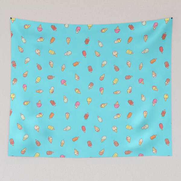 Item preview, Ice cream cone seamless pattern in blue background, Ice Cream Pattern designed and sold by graphic-genie.