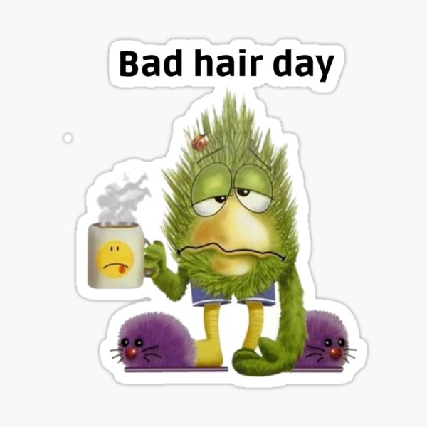 Bad Hair Day Sticker For Sale By Creativefrog Redbubble 