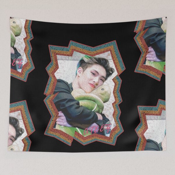Item preview, Song Mingi ATEEZ Mingi Korean Kpop Retro Color Oil Paint Design designed and sold by Piosenka Art.