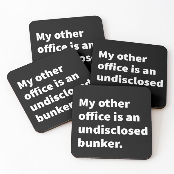 Item preview, My other office is an undisclosed bunker funny remote working t-shirt and sticker design.  designed and sold by PlainCrankyT.