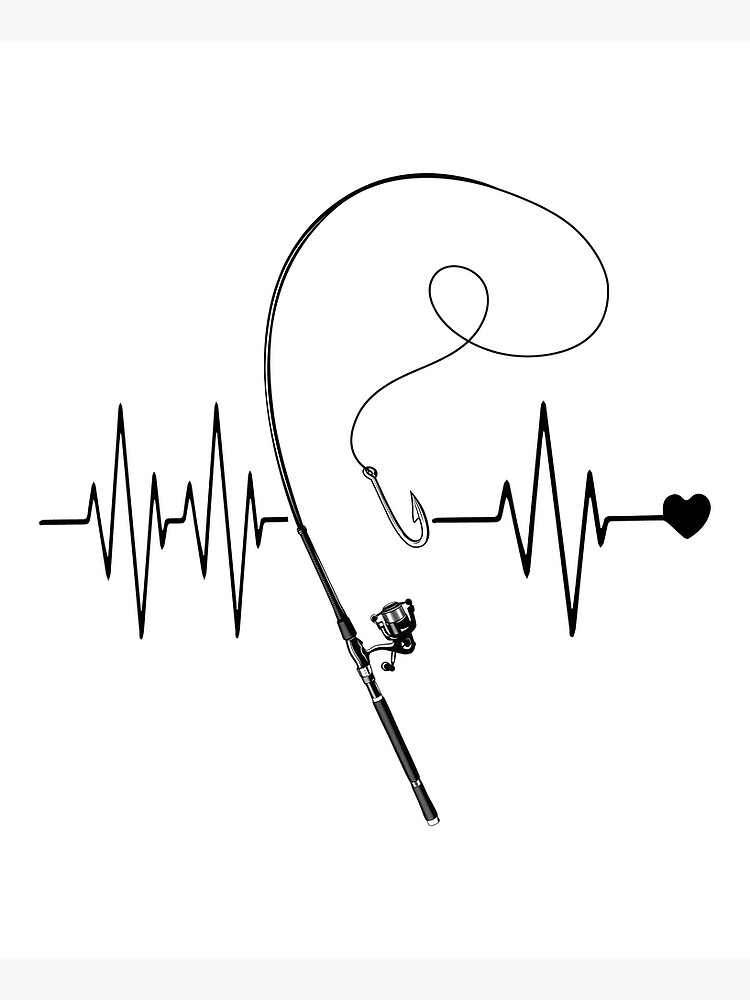 "fishing hook heartbeat" Poster for Sale by NidBDesign Redbubble
