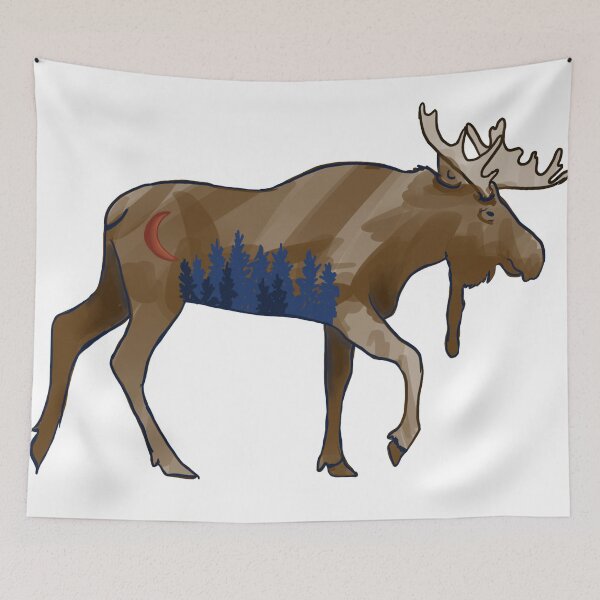 Item preview, Moose in the Woods designed and sold by marleywrightart.