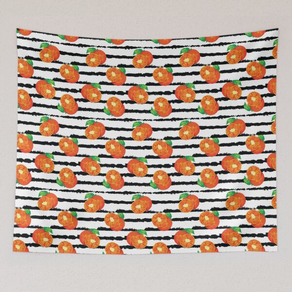 Item preview, Oranges and black stripe pattern designed and sold by FunnyChameleon.