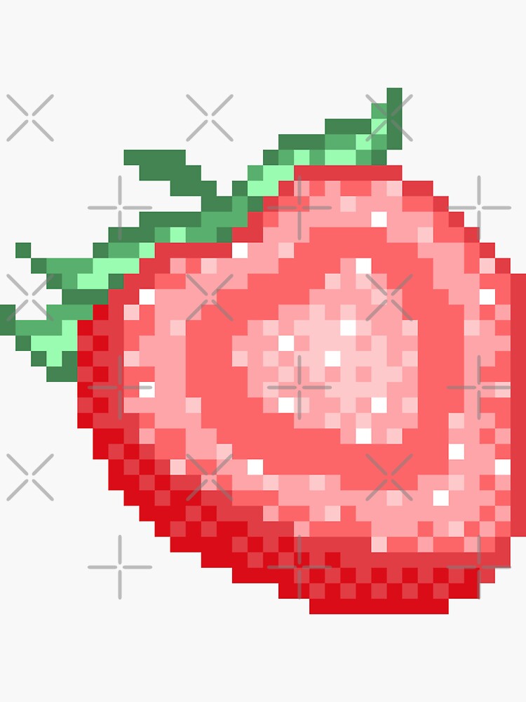 Cute Pixel Art Strawberry\